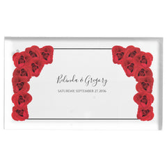 Red Roses Wedding Table Number Place Card Holder