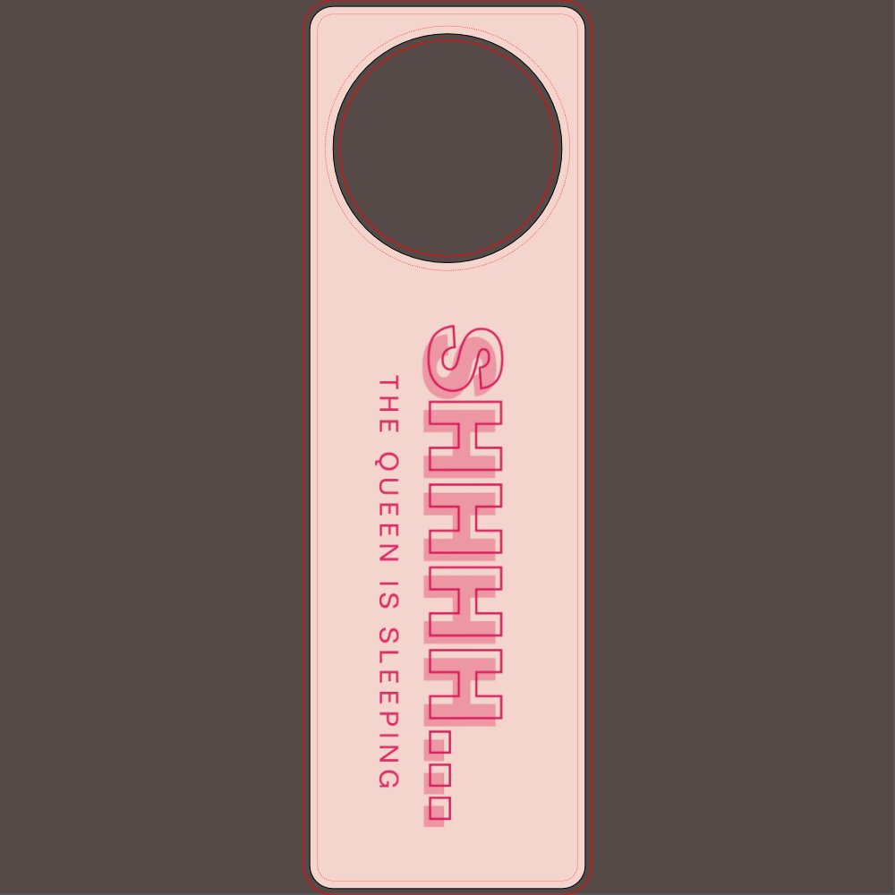 Bold Outline Shhhh Do not disturb Door Hanger