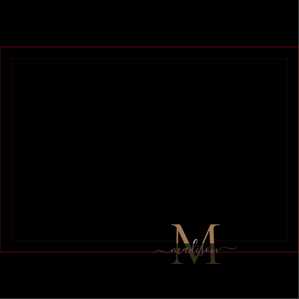 Elegant Stylish Black Gold Monogram Script Name Kitchen Towel