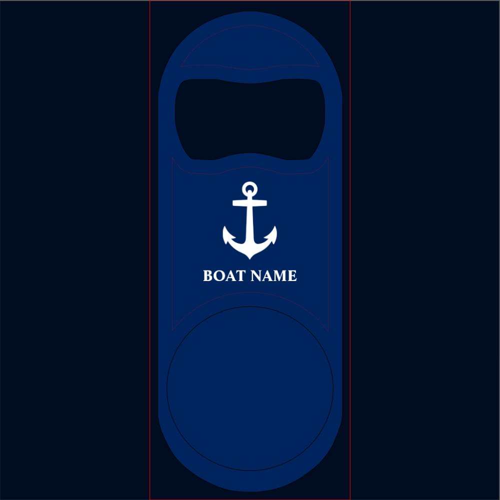 Your Boat Name Anchor Blue Keychain Bottle Opener
