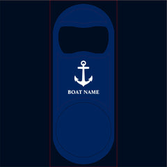 Your Boat Name Anchor Blue Keychain Bottle Opener