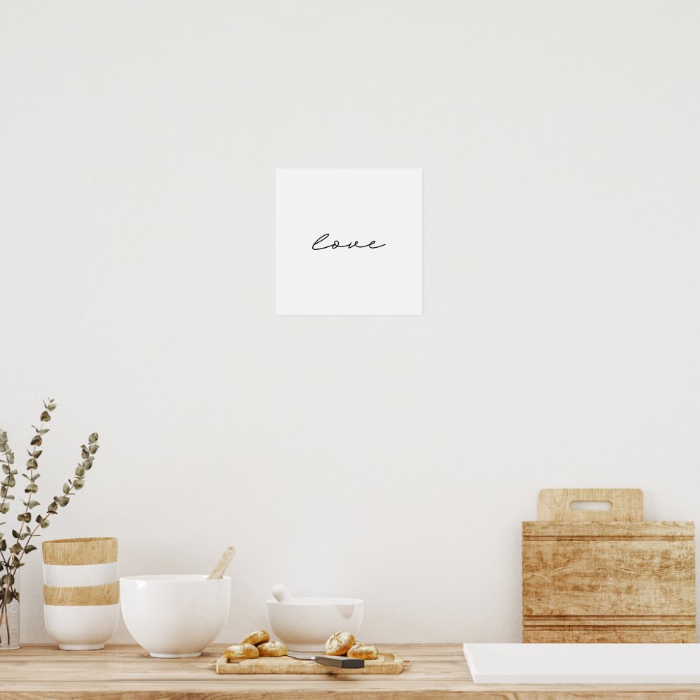 simple black white hand written love art poster