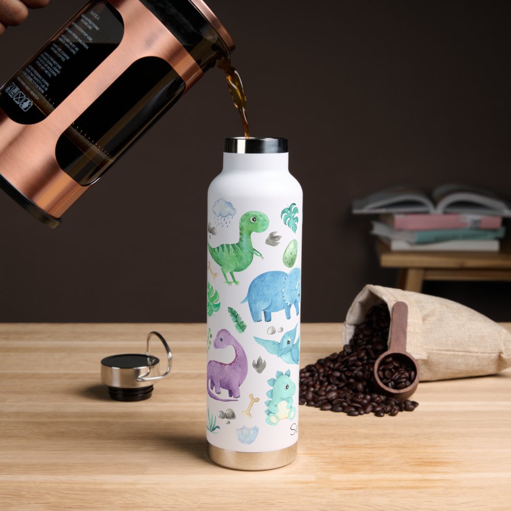 Cute Dinosaur Pattern Personalized Kids Water Bottle
