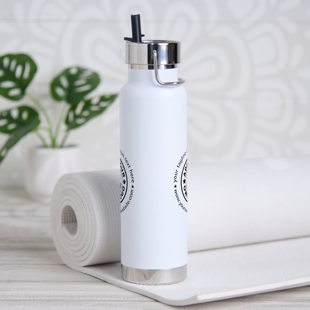 Simple Custom Company Business Logo Website Text  Water Bottle
