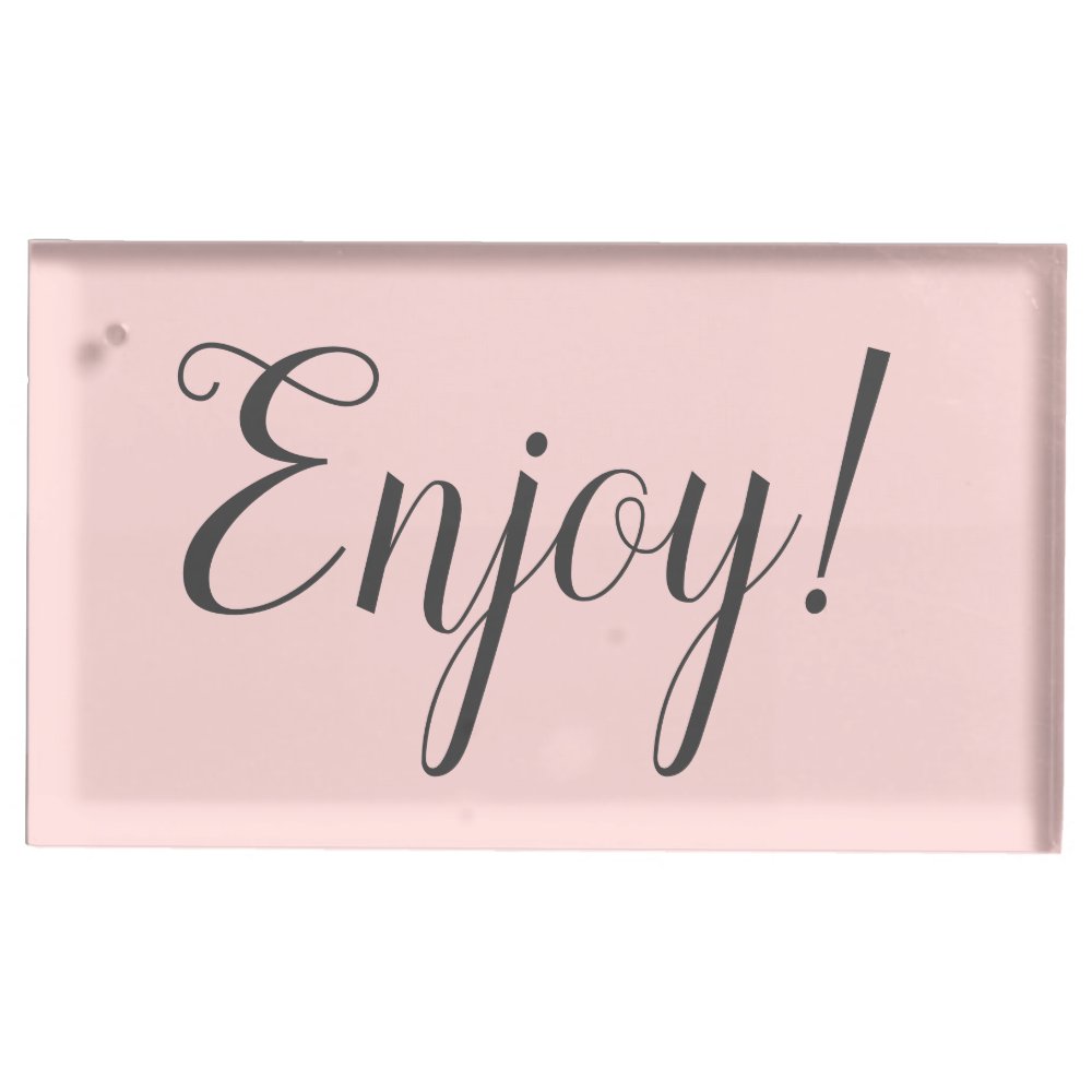 Pink Minimal Simple Place Card Holder