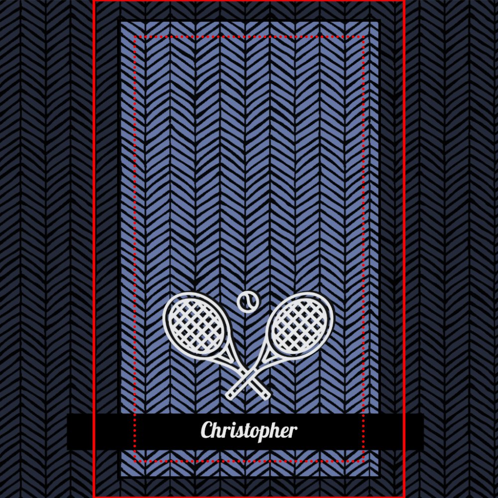 Tennis Theme Monogrammed Name Tennis Ball Hand Towel