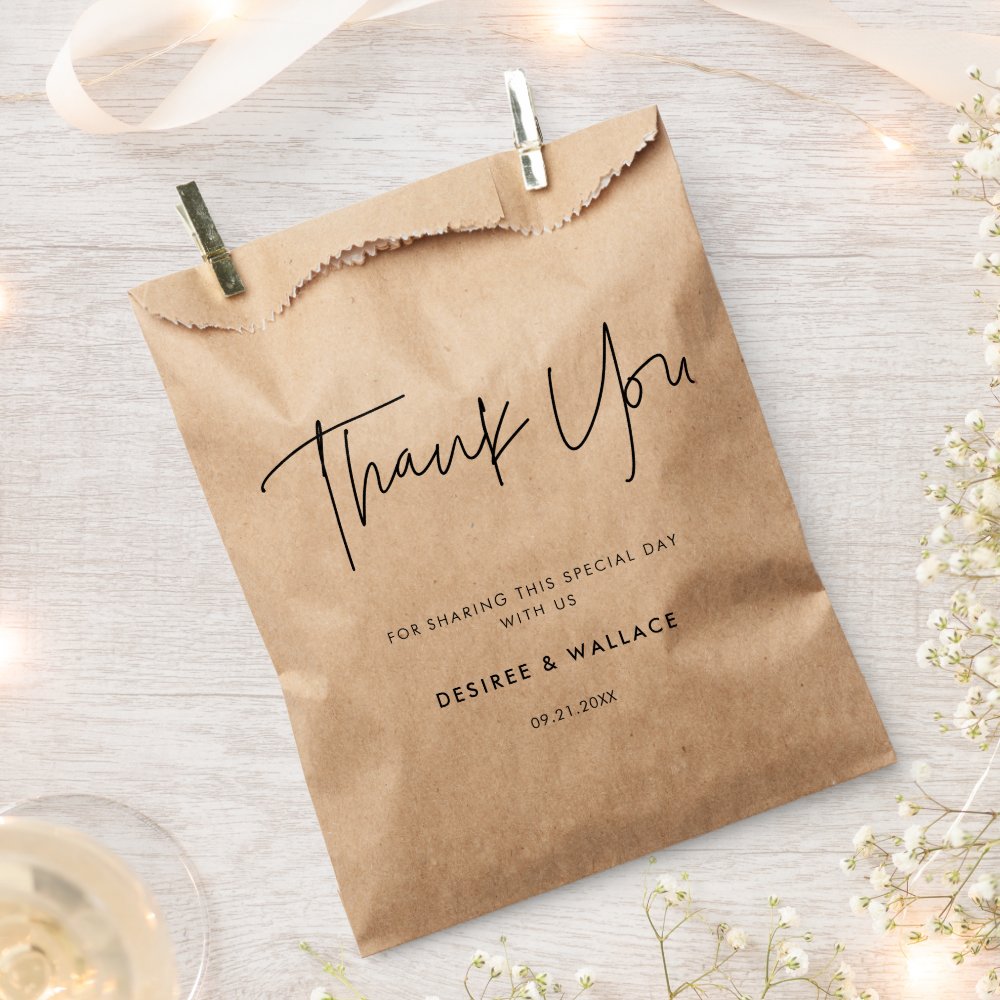 Modern minimalist wedding favor bags