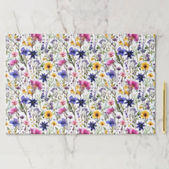 Wildflowers Paper Placemats, Garden Floral Mats