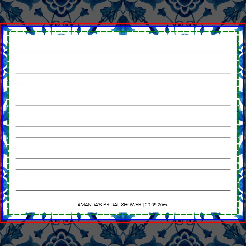 Mediterranean Blue Tiles Italy Recipe Cards