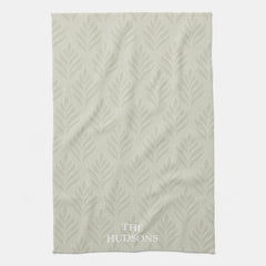 Timeless Elegant Olive Green Botanical Custom Kitchen Towel