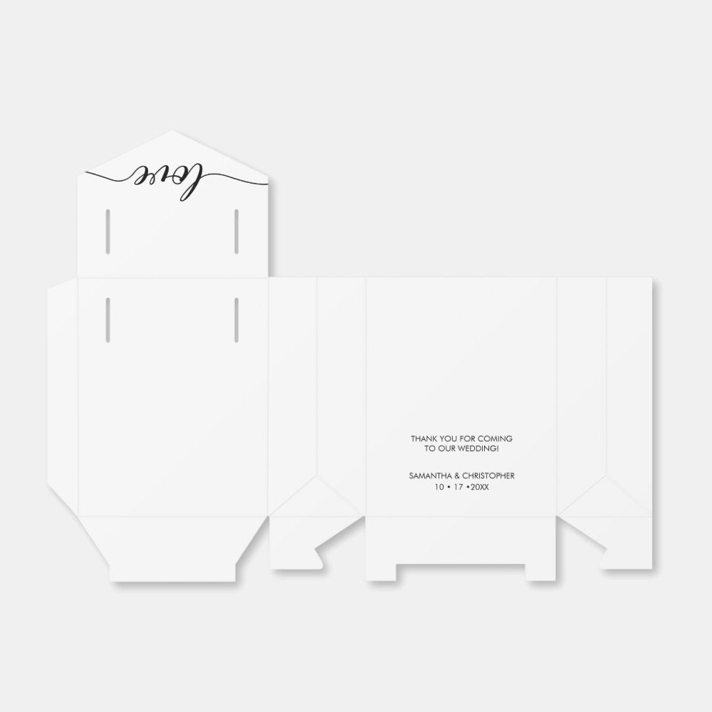 Personalized Simple & Elegant Love Wedding ScrIpt Favor Boxes
