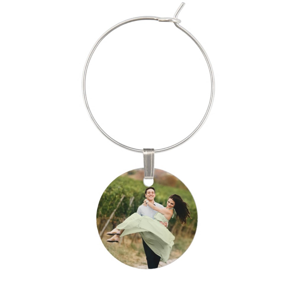 Personalized Photo Template Wine Charm
