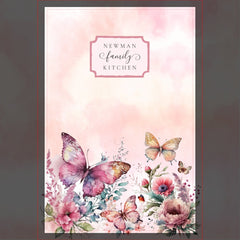 Modern Blush Pink Butterfly Wild Flower Family Kitchen Towel