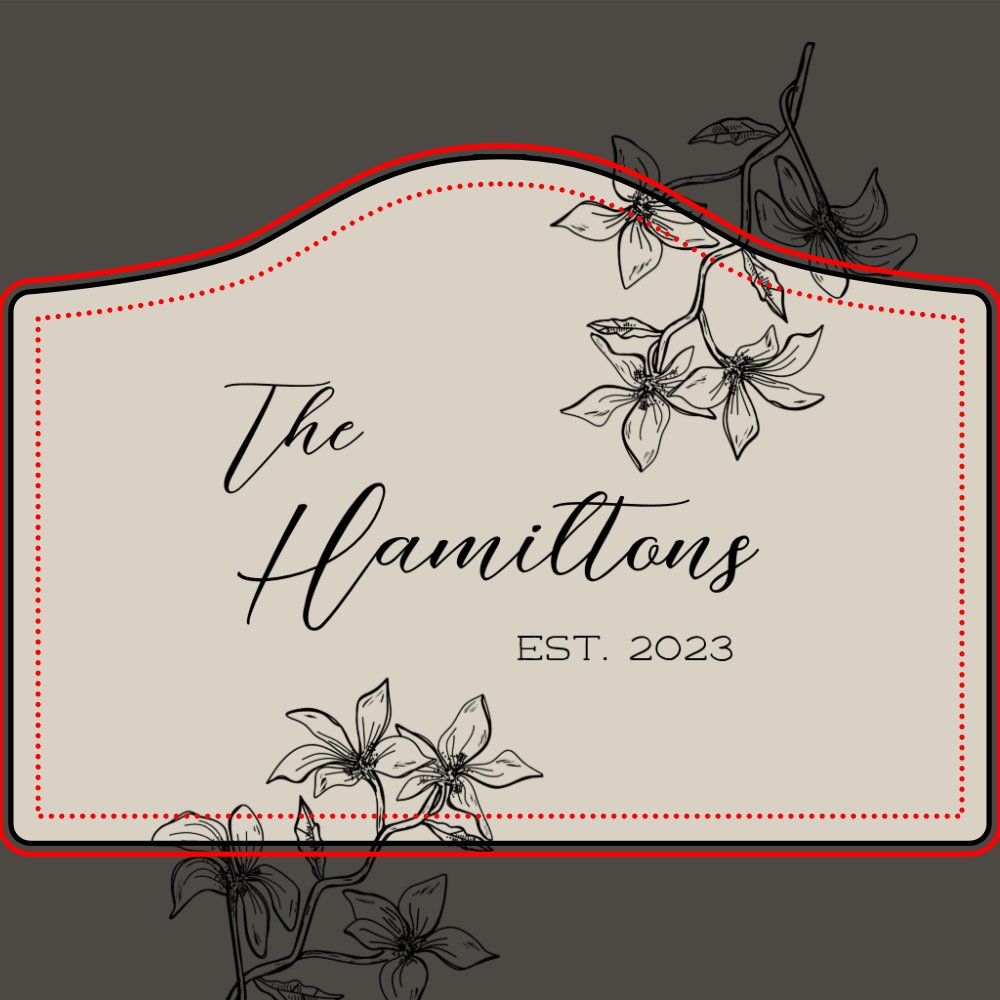 Farmhouse Floral Custom Established Year  Door Sign