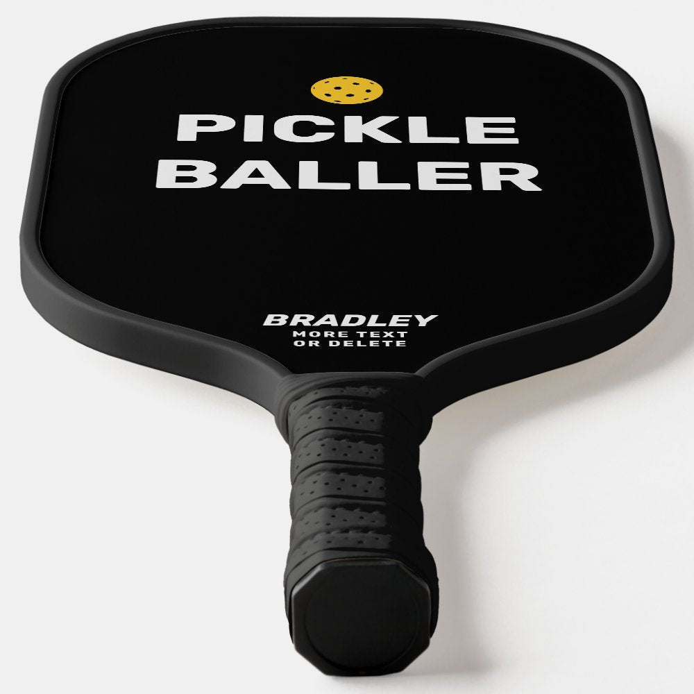 Funny Pickleballer Custom Text Name Pickleball Paddle
