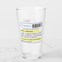 Personalized funny beer/cider prescription glass
