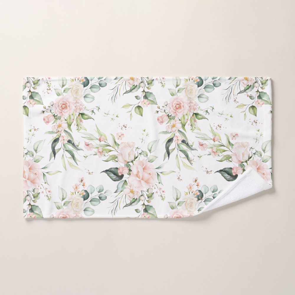 Elegant Blush Pink Eucalyptus Bath Towel Set