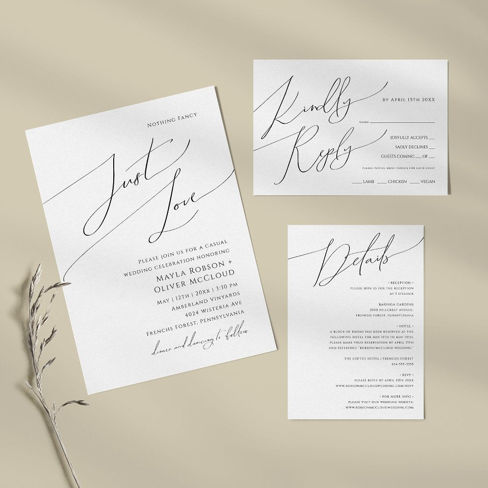 Whimsical Minimalist Script | Wedding Napkins