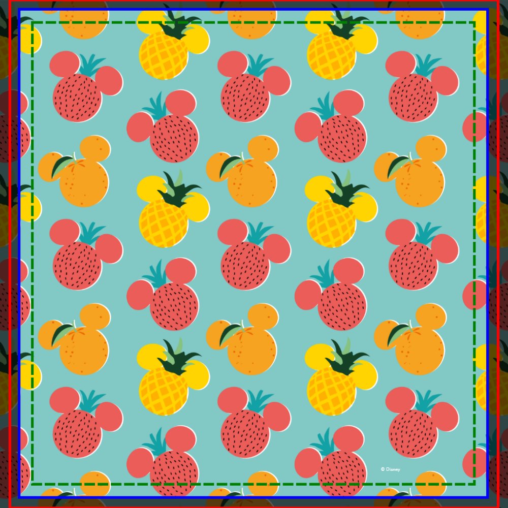 Mickey Mouse Fruit Icon Pattern Shower Curtain