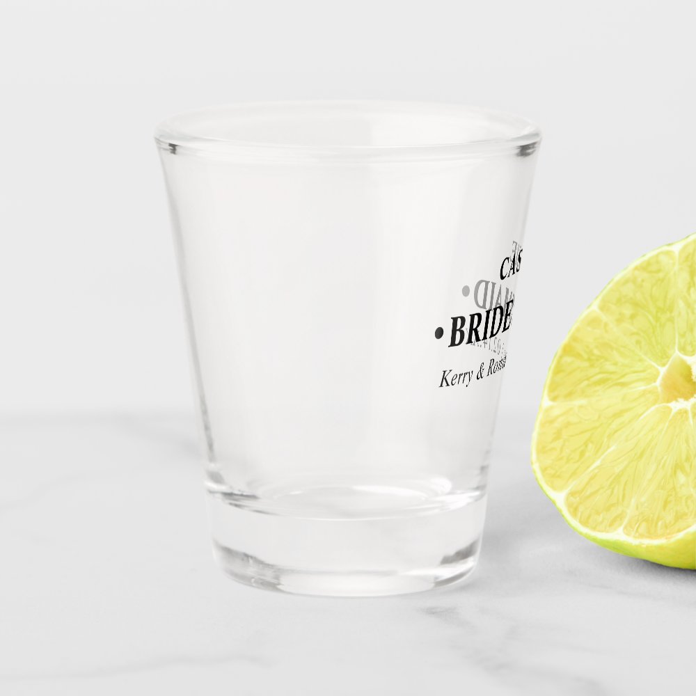Wedding Date and Names Bridesmaid Personalized Shot Glass