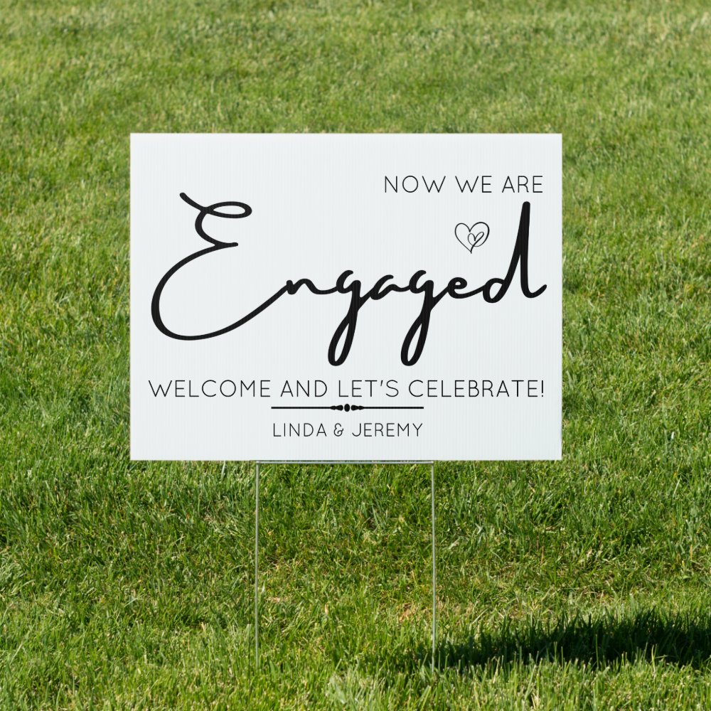 Engagement party welcome sign