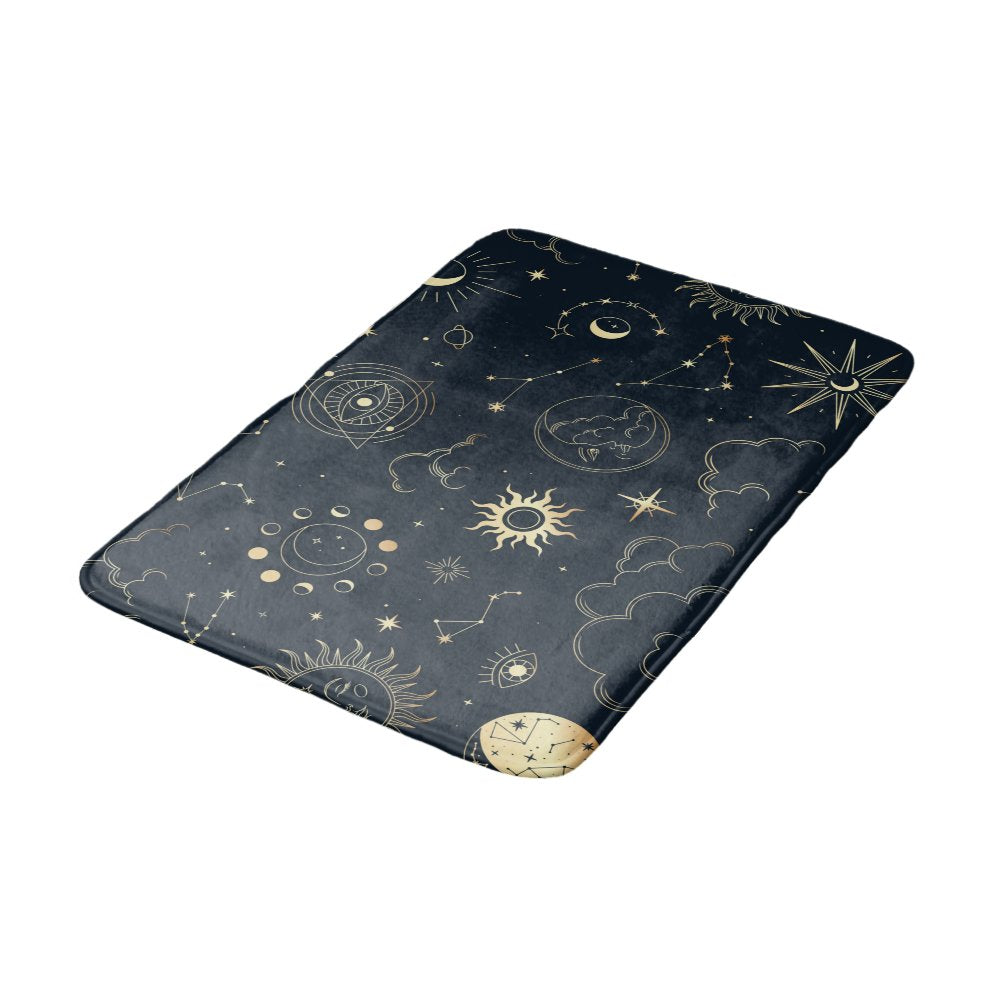 Celestial Sun and Moon Mystical  Bath Mat