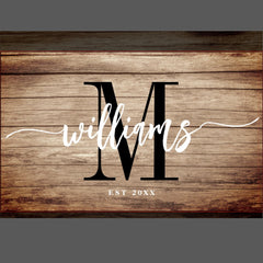 Rustic Custom Family Name Barn Farmhouse Monogram Serving Tray
