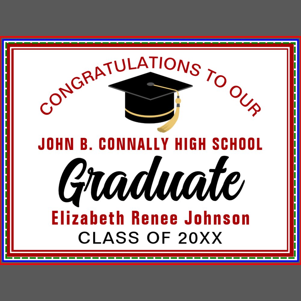 Red White Congratulations Graduate Custom Yard Sign