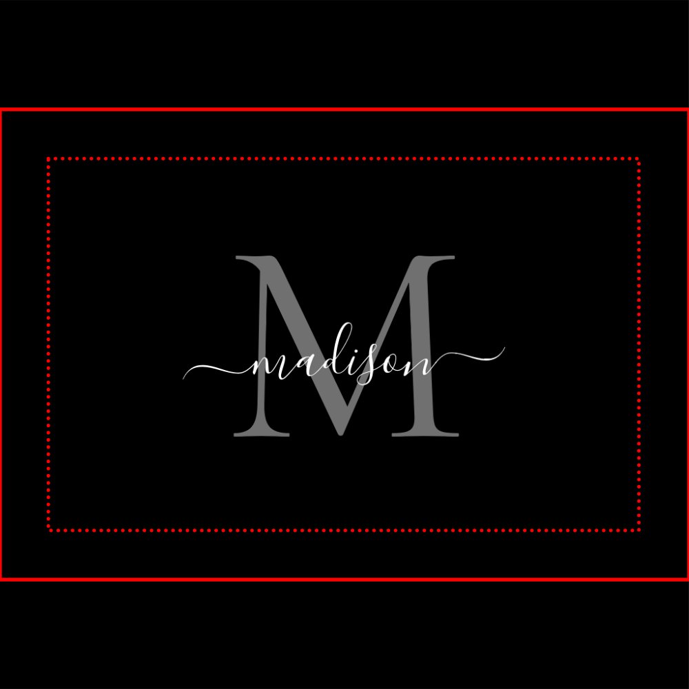 Elegant Monogram Black Gray Feminine Girly Script  Pet Bed