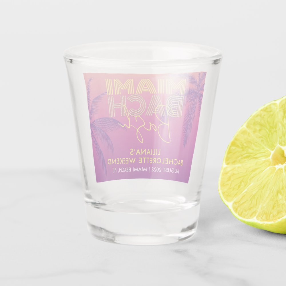 Miami Beach Bachelorette Shot Glass