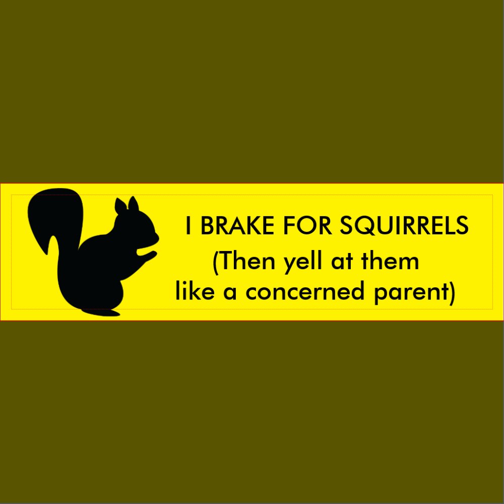 I Brake for Squirrels Bumper Sticker