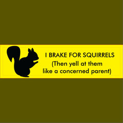 I Brake for Squirrels Bumper Sticker