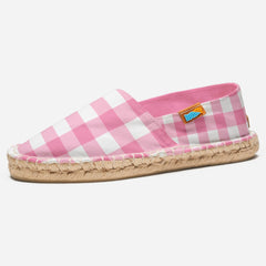 Girly Pink Gingham Pattern Espadrilles