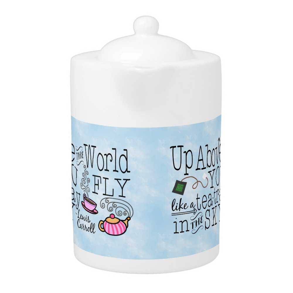 Alice in Wonderland Whimsical Tea Carroll Quote Teapot