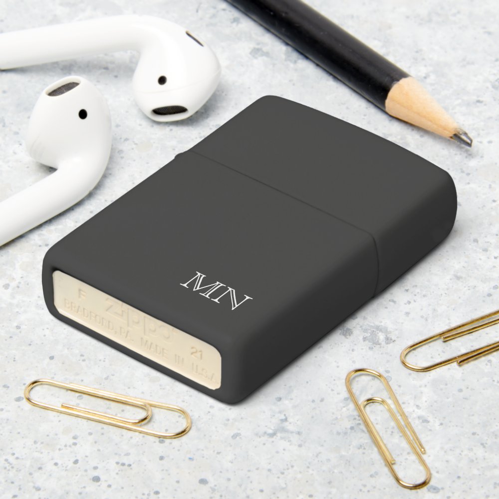 Simple Classic Masculine Monogram Zippo Lighter