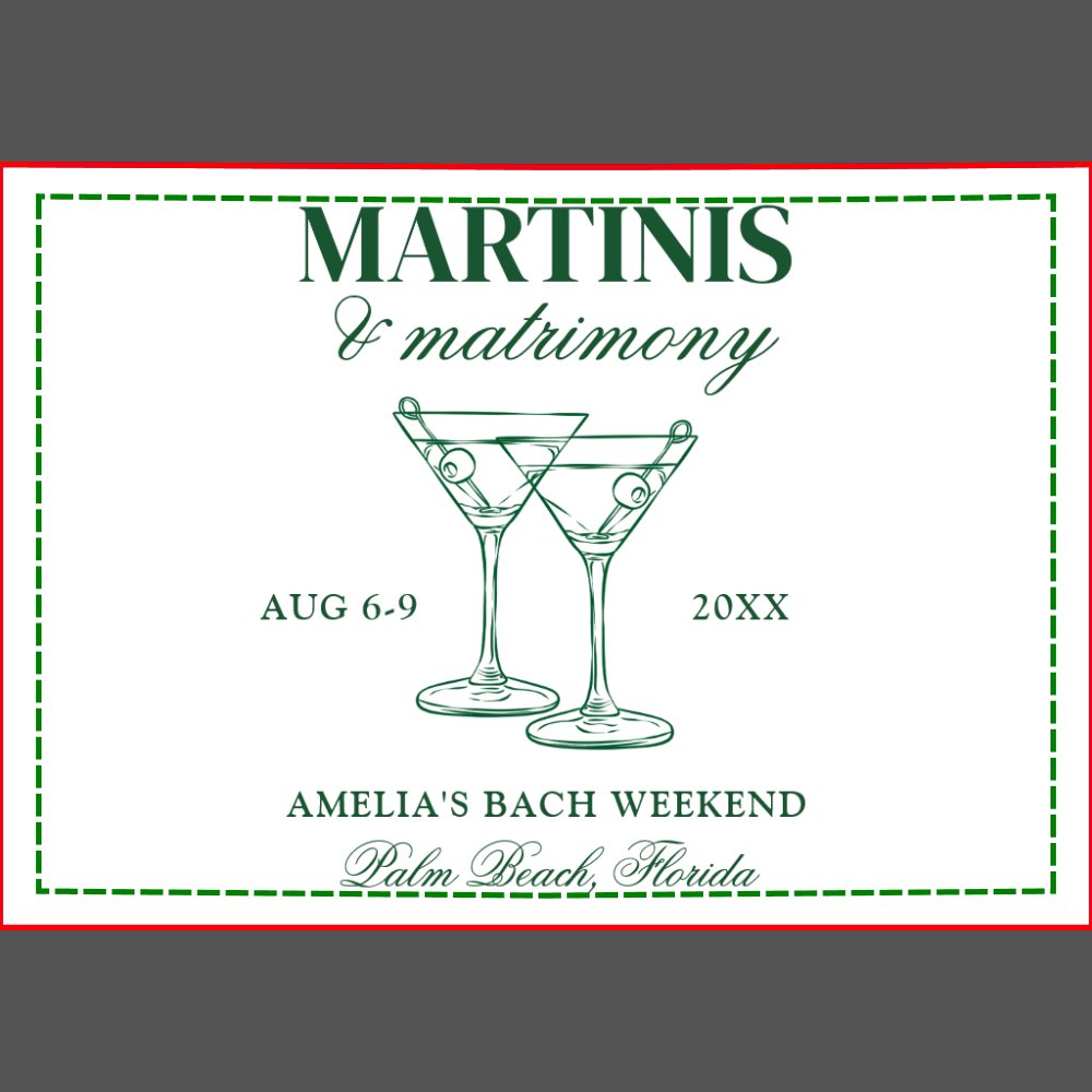 Martinis & Matrimony Bachelorette Weekend Shot Glass
