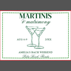 Martinis & Matrimony Bachelorette Weekend Shot Glass