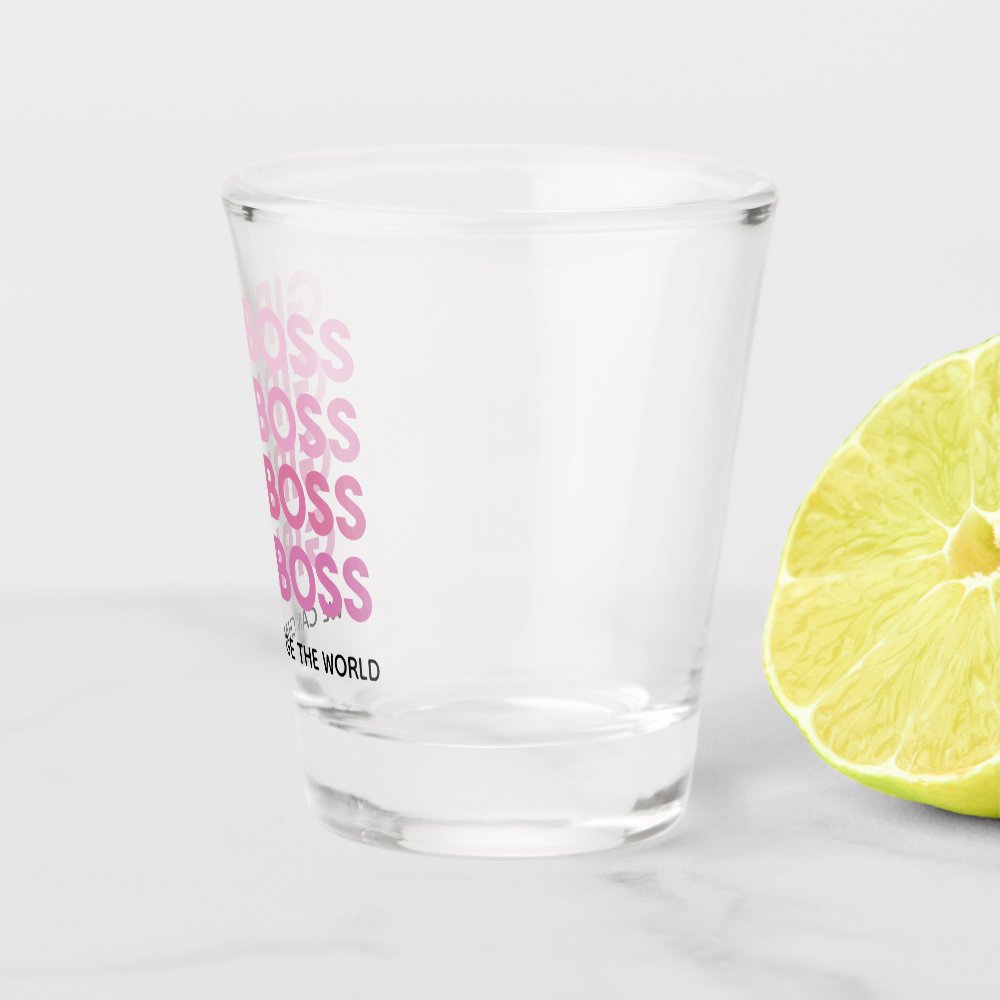 Modern Pink Girl Boss Best Girly Gift Shot Glass