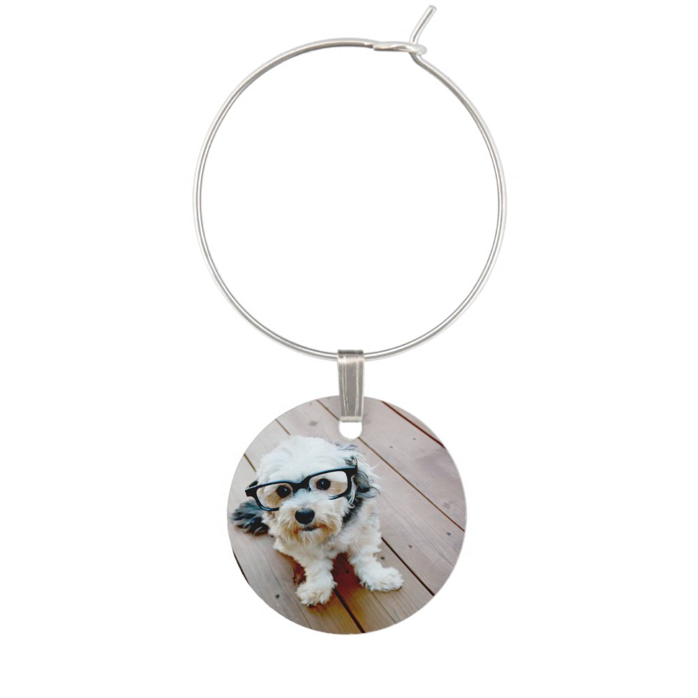 Create Your Own Collage with 4 Photos Wine Charm