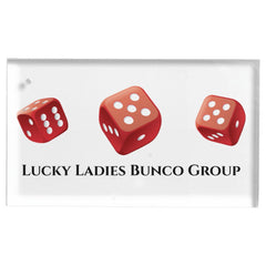 Bunco Red Lucky Dice Table Card Holder