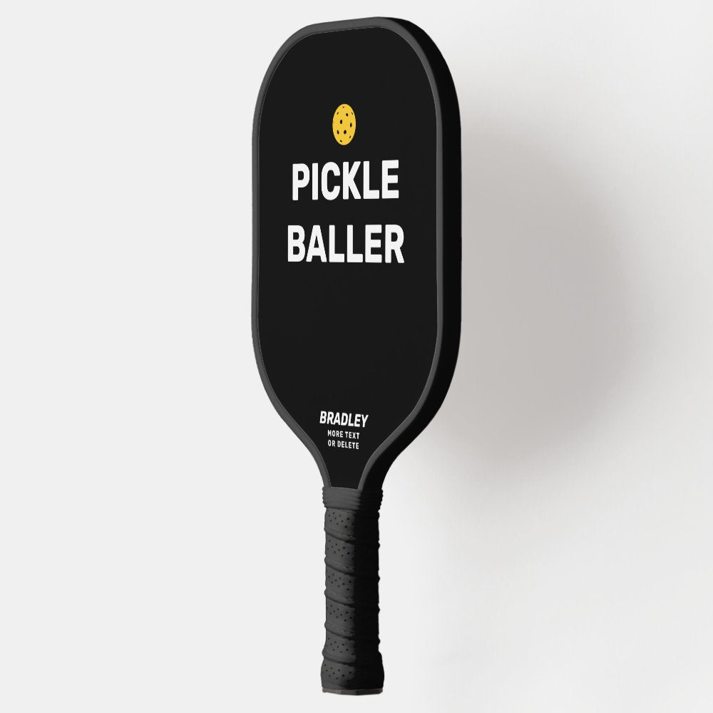 Funny Pickleballer Custom Text Name Pickleball Paddle