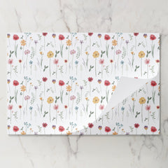 Painted Meadow Wildflower Pattern Paper Placemats