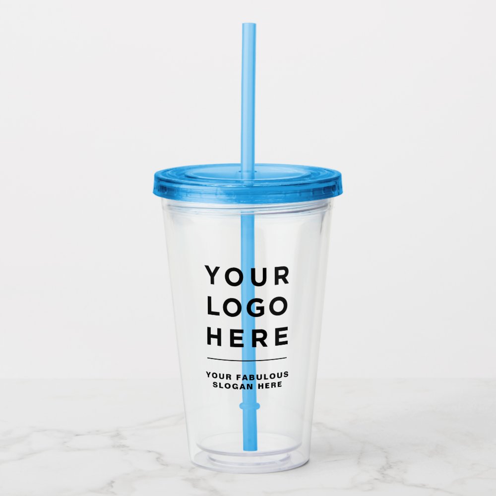 Custom Logo Acrylic Tumbler with Straw No Minimum