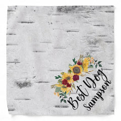 Best Dog Wedding Pet  Personalized Sunflower Wood Bandana