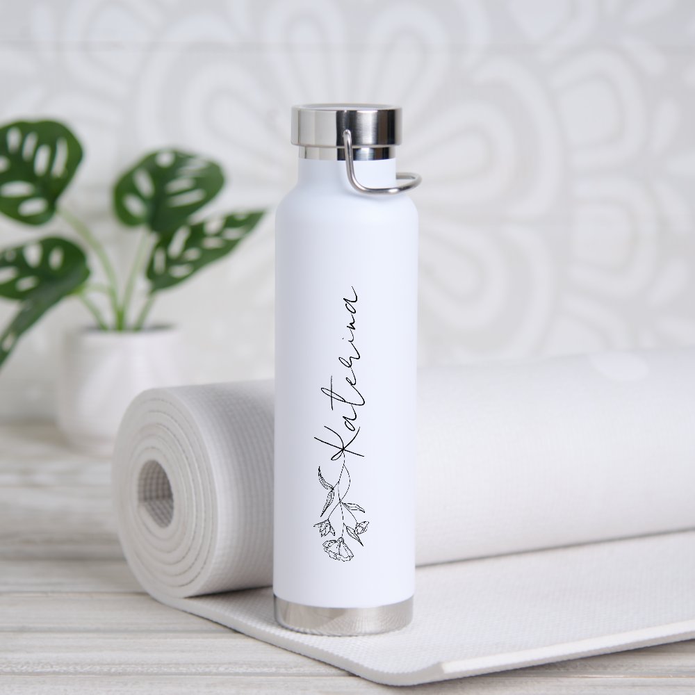 Personalized Your Name Floral Water Bottle