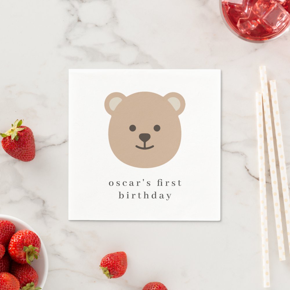Teddy Bear Face Paper Napkin