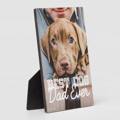 Best Dog Dad Ever Modern Custom Pet Photo Plaque