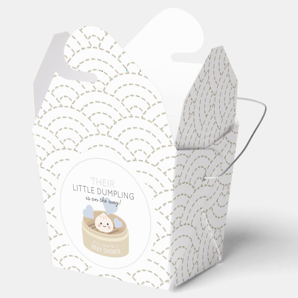 Little Dumpling Blue Baby Shower Favor Box
