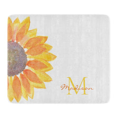 Sunflower Monogram Name Cutting Board