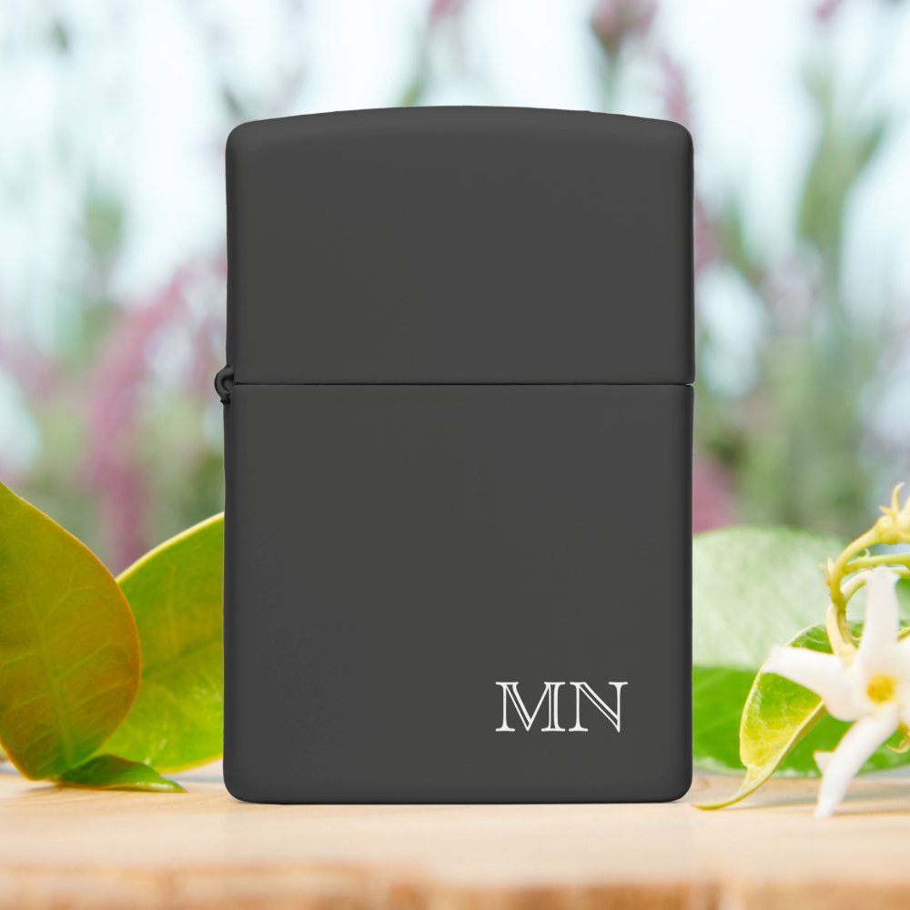 Simple Classic Masculine Monogram Zippo Lighter